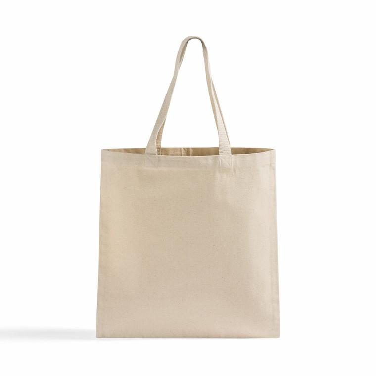 Natural cotton tote bag with long handles